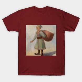 Elf with a bag of presents watercolour T-Shirt